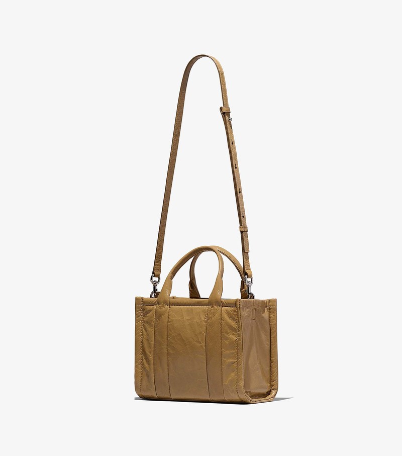 Torebki Małe Damskie Marc Jacobs Shiny Crinkle Tote Brązowe | 19KIFPYHT