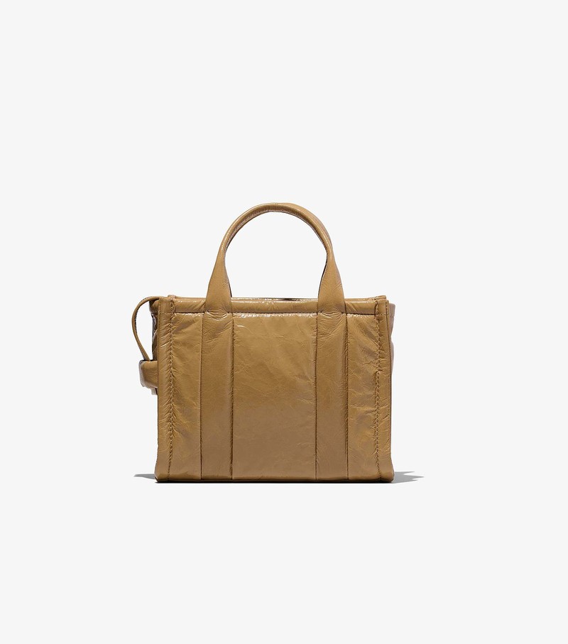 Torebki Małe Damskie Marc Jacobs Shiny Crinkle Tote Brązowe | 19KIFPYHT