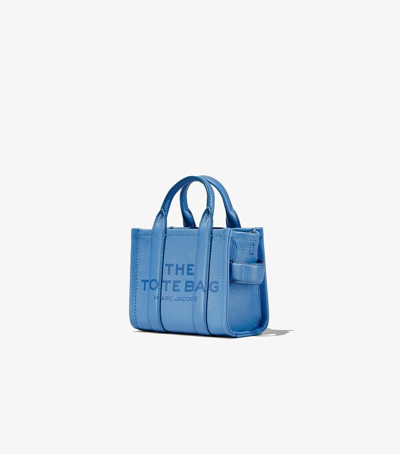 Torebki Małe Damskie Marc Jacobs Skórzane Micro Tote Niebieskie | 21JALZMGU