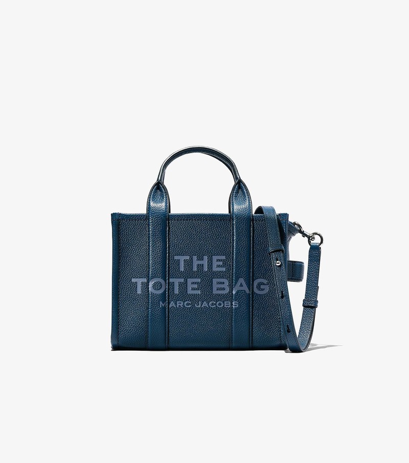 Torebki Małe Damskie Marc Jacobs Skórzane Tote Niebieskie | 39WPDIBQY