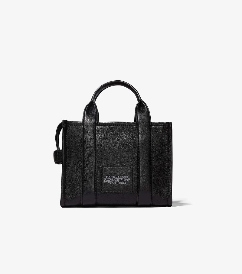 Torebki Małe Damskie Marc Jacobs Skórzane Tote Czarne | 49QVMEBGX