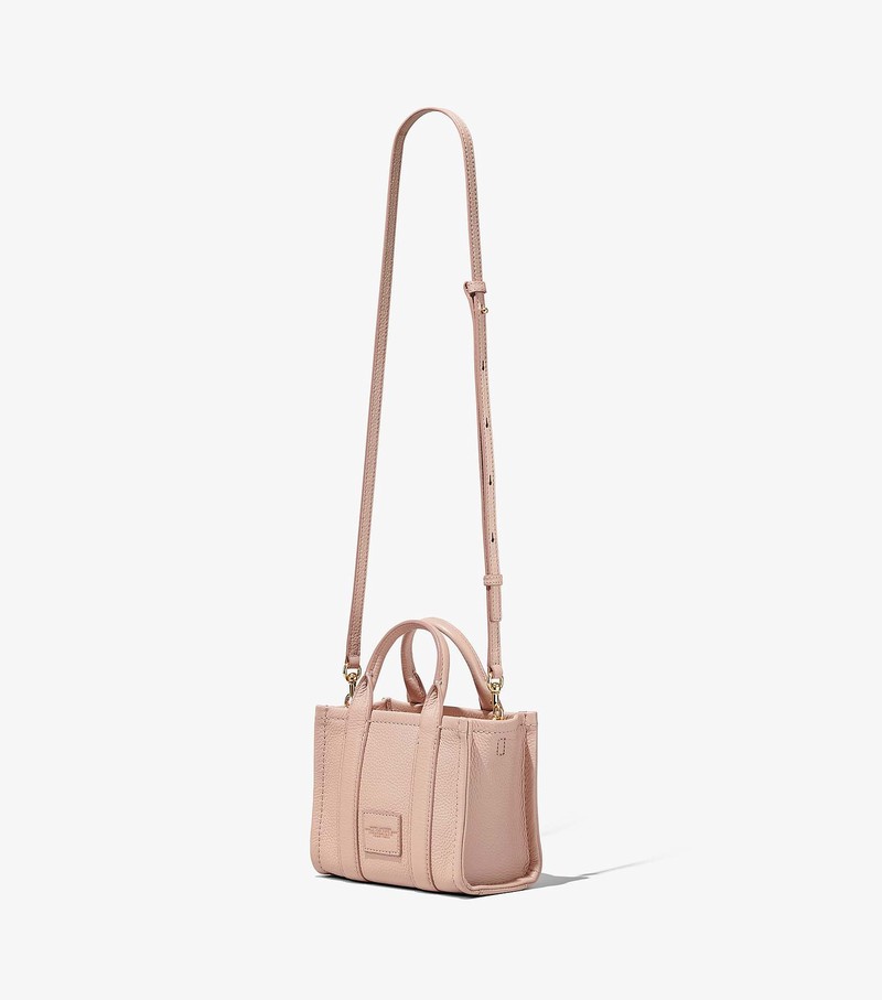 Torebki Małe Damskie Marc Jacobs Skórzane Micro Tote Kremowe | 51PXDMFOV