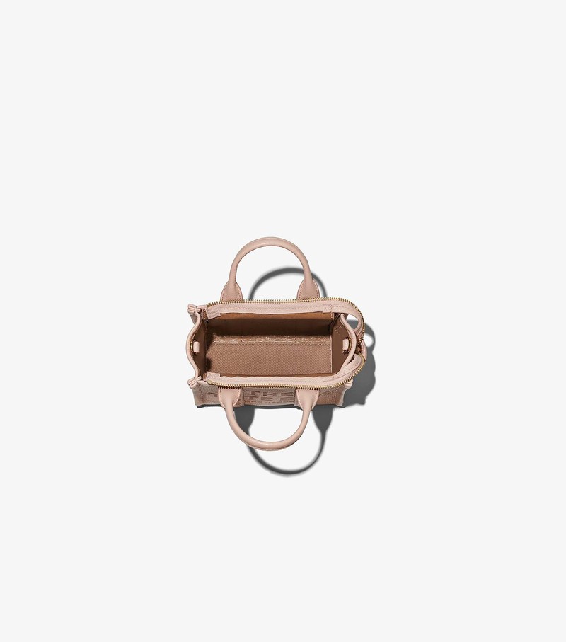 Torebki Małe Damskie Marc Jacobs Skórzane Micro Tote Kremowe | 51PXDMFOV