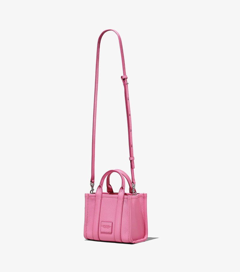 Torebki Małe Damskie Marc Jacobs Skórzane Micro Tote Różowe | 67QWYULCJ