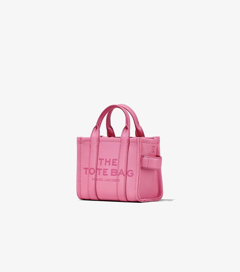 Torebki Małe Damskie Marc Jacobs Skórzane Micro Tote Różowe | 67QWYULCJ