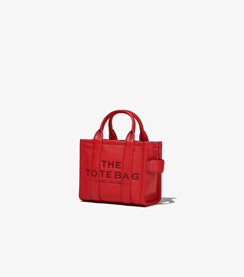 Torebki Małe Damskie Marc Jacobs Skórzane Micro Tote Czerwone | 70CSTALBJ