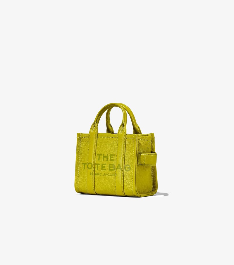 Torebki Małe Damskie Marc Jacobs Skórzane Micro Tote Zielone | 87ZPXYTSF