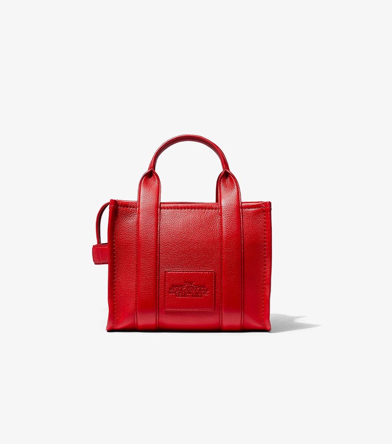 Torebki Małe Damskie Marc Jacobs Skórzane Tote Czerwone | 98KXPCUND