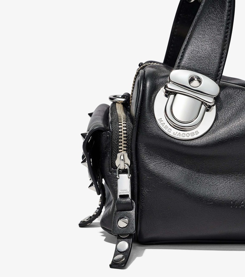 Torebki Małe Damskie Marc Jacobs Studded Pushlock Czarne | 15FMXPLAC