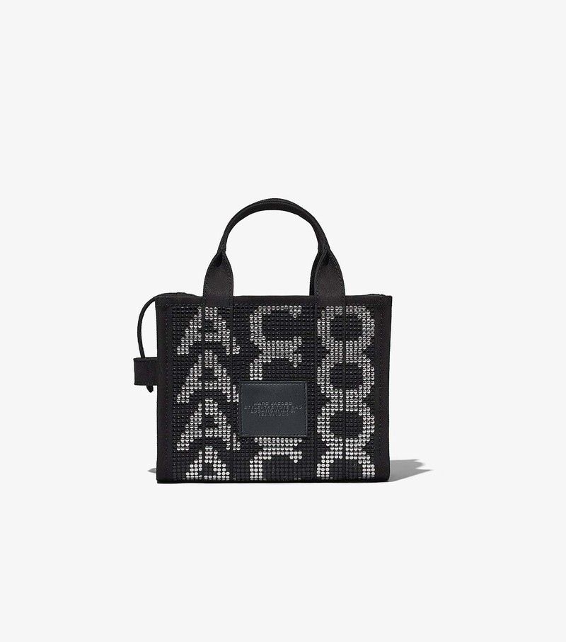 Torebki Małe Damskie Marc Jacobs Studded Monogram Tote Czarne Szare | 87HQMVPXR