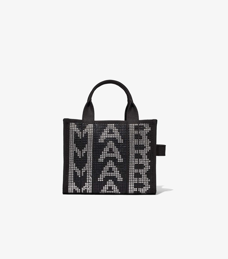 Torebki Małe Damskie Marc Jacobs Studded Monogram Tote Czarne Szare | 87HQMVPXR