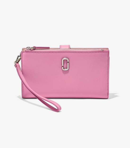 Duże Portfele Damskie Marc Jacobs J Marc Phone Wristlet Różowe | 62JCSXMUE