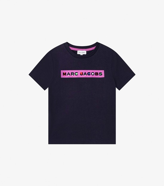 Koszulki Dziecięce Marc Jacobs Mj Tee With Logo Detail Granatowe Różowe | 83TUQAPWO