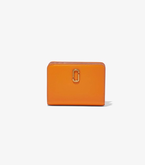 Małe Portfele Damskie Marc Jacobs J Marc Mini Compact Pomarańczowe | 45AHOLJDK