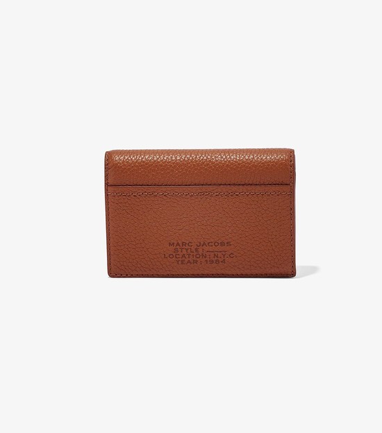 Małe Portfele Damskie Marc Jacobs Skórzane Small Bifold Brązowe | 96VPUYXSF