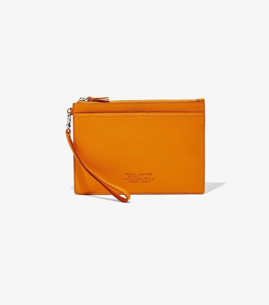 Małe Portfele Damskie Marc Jacobs Skórzane Small Wristlet Pomarańczowe | 97UNYLEMD