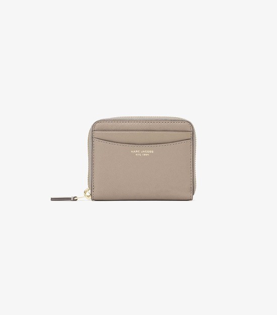 Małe Portfele Damskie Marc Jacobs Slim 84 Zip Around Beżowe | 56VXQMSHF