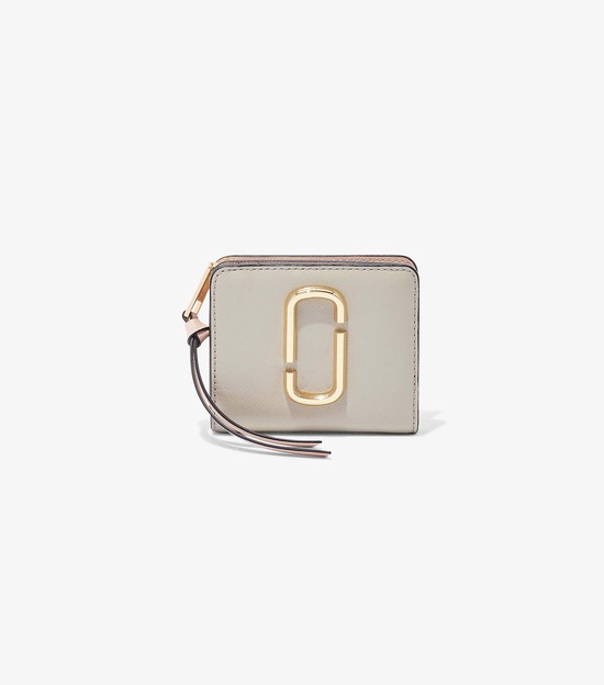 Małe Portfele Damskie Marc Jacobs Snapshot Mini Compact Białe | 52OJRPHMX