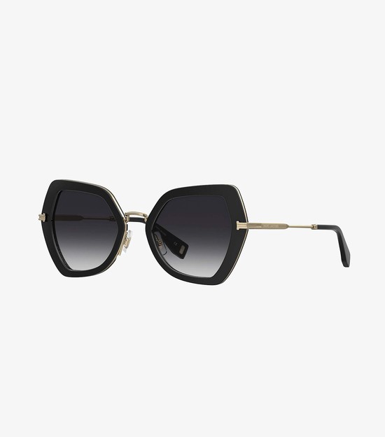 Okulary Słoneczne Damskie Marc Jacobs Icon Oversized Butterfly Czarne | 01OVJLNWY