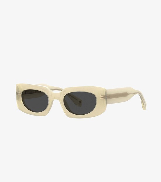 Okulary Słoneczne Damskie Marc Jacobs Icon Rectangular Białe | 90UNLPSCZ