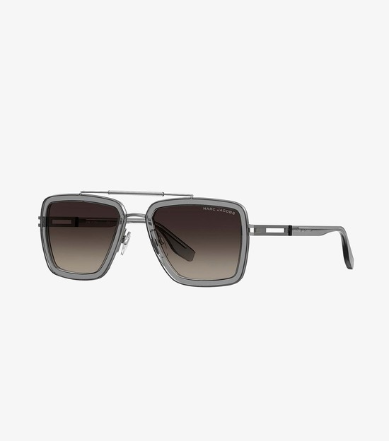 Okulary Słoneczne Damskie Marc Jacobs Icon Square Pilot Szare | 95NOARBKE