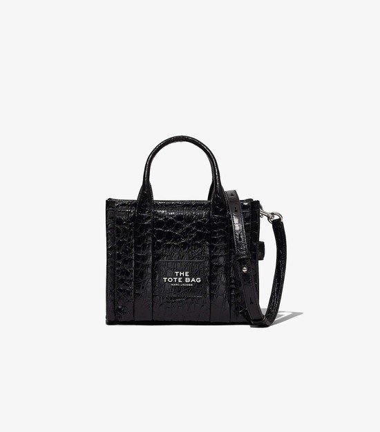 Torba Crossbody Damskie Marc Jacobs Croc-Embossed Mini Czarne | 05DABXCMG