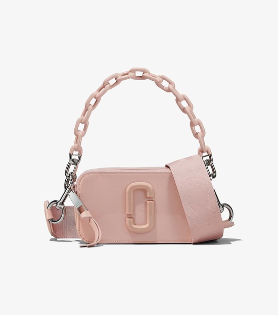 Torba Crossbody Damskie Marc Jacobs Lakierowana Skórzane Snapshot Różowe | 04VOPLWUY