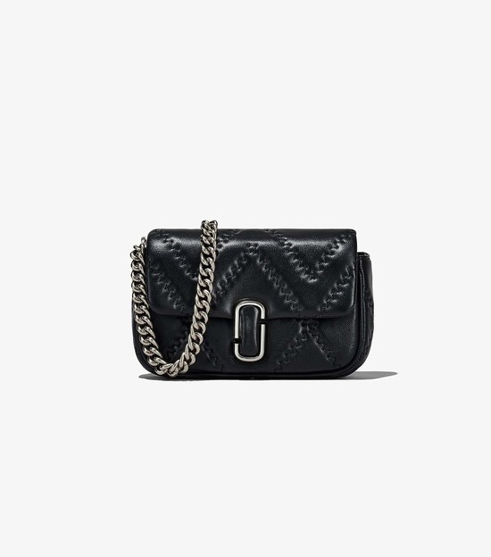 Torba Crossbody Damskie Marc Jacobs Pikowana Skórzane J Marc Mini Czarne | 23VXAJNDY