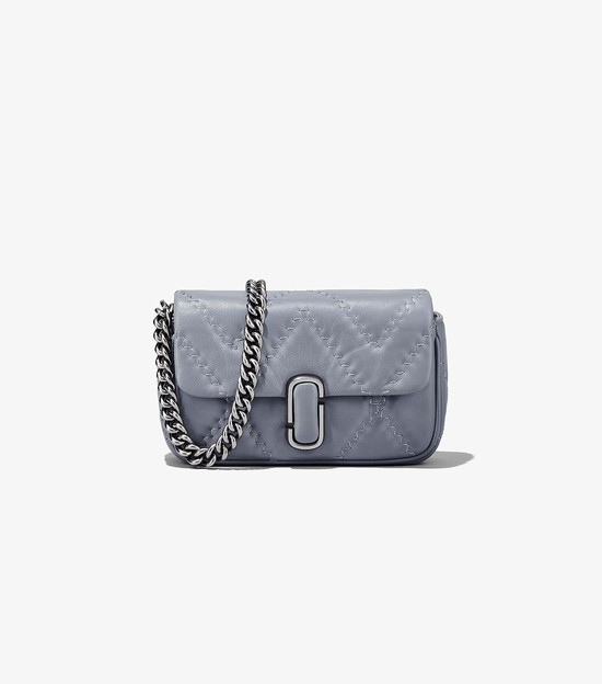 Torba Crossbody Damskie Marc Jacobs Pikowana Skórzane J Marc Mini Szare | 27WXEHQMN