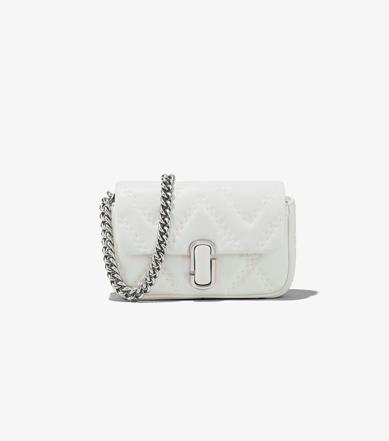 Torba Crossbody Damskie Marc Jacobs Pikowana Skórzane J Marc Mini Białe | 94WGVIFZX