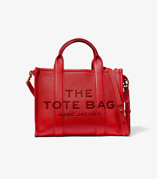 Torby Tote Damskie Marc Jacobs Skórzane Medium Czerwone | 02UFPTHLK