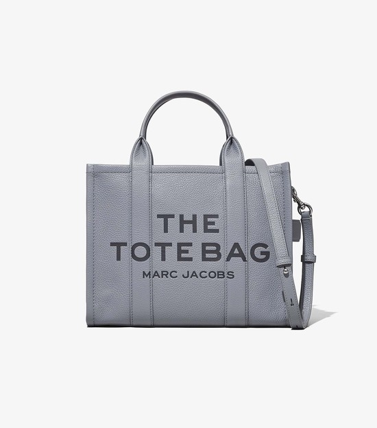 Torby Tote Damskie Marc Jacobs Skórzane Medium Szare | 27OAHJXPT