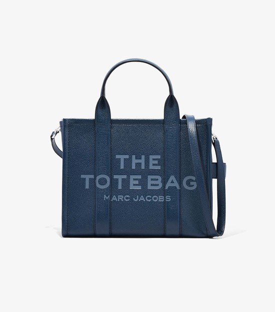 Torby Tote Damskie Marc Jacobs Skórzane Medium Granatowe | 65QAHYXFV