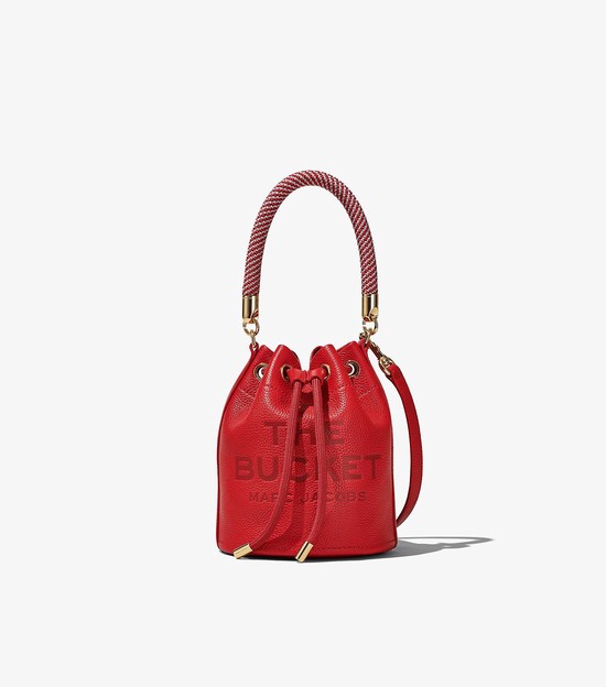 Torebka Bucket Bag Damskie Marc Jacobs Skórzane Micro Czerwone | 05DRQVMAP