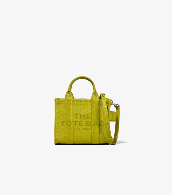 Torebki Małe Damskie Marc Jacobs Skórzane Micro Tote Zielone | 87ZPXYTSF